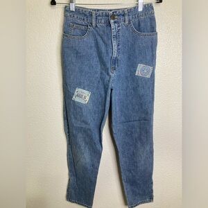 Vintage 80s USA Guess Sports Wear Jeans High Waist Tapered Zip Ankle Patches 30